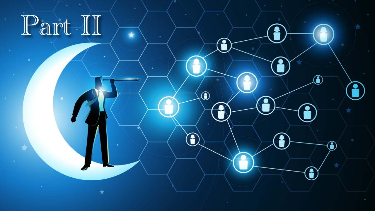 Recruiter looking through a telescole into a constellation of job applicants, Part II